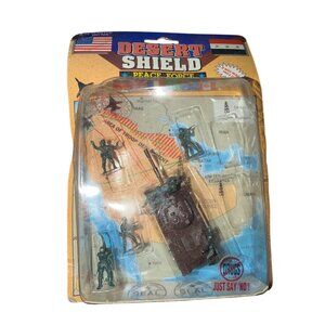 Desert Shield Peace Force Military Toy Set With Soldiers & Tank - Sealed Vintage